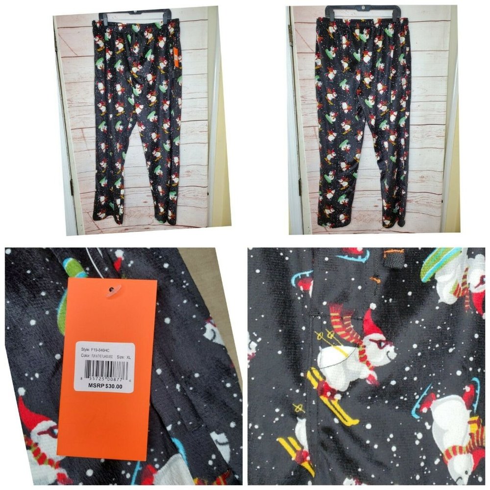 Hawke & Co Sledding Snowman Fleece Pajama Fleece Pants XL Style F19-846HC